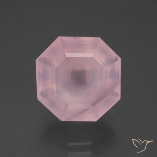8.16ct Natürlicher rose-rosa Rosenquarz, Smaragdschliff, Transparent
