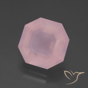 6,75 ctw natürlicher rosafarbener Rosenquarz, Smaragdschliff, Transparent