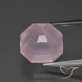 9,17 ctw natürlicher Kaugummi Rosa Rosenquarz, Oktagonschliff, Transparent