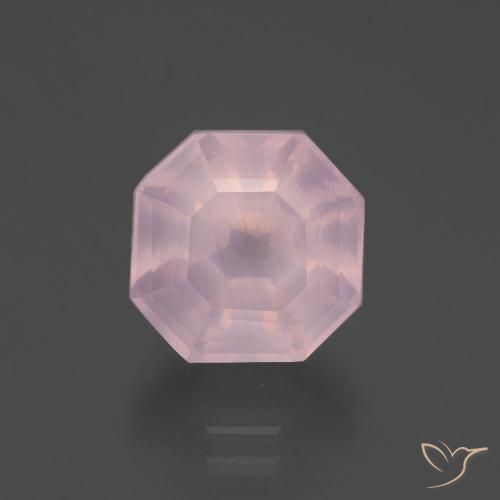 6.34ct Natürlicher Kaugummi Rosa Rosenquarz, Smaragdschliff, Transparent