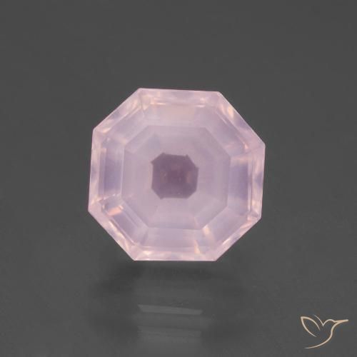 6.47ct Natürlicher Kaugummi Rosa Rosenquarz, Smaragdschliff, Transparent