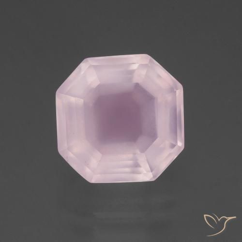 7.58ct Natürlicher Kaugummi Rosa Rosenquarz, Smaragdschliff, Transparent