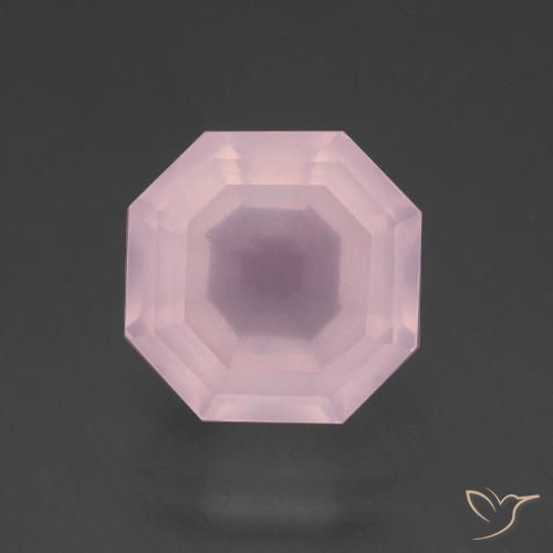 7.76ct Natürlicher Kaugummi Rosa Rosenquarz, Smaragdschliff, Transparent