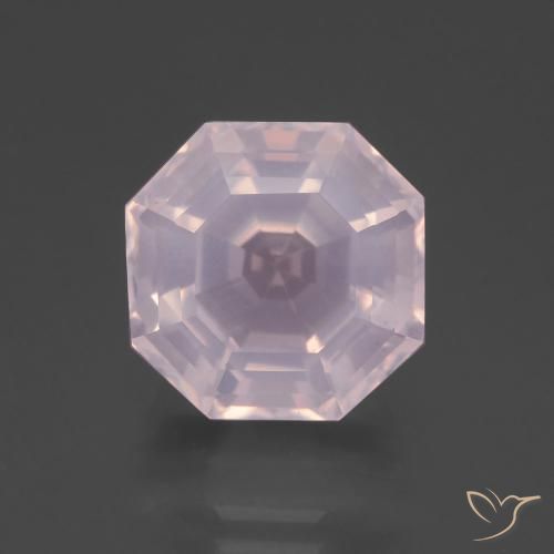 9.30ct Natürlicher Kaugummi Rosa Rosenquarz, Smaragdschliff, Transparent
