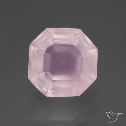 9.25ct Natürlicher hellrose-rosa Rosenquarz, Smaragdschliff, Transparent