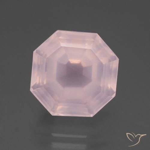 9.82ct Natürlicher hellrose-rosa Rosenquarz, Smaragdschliff, Transparent