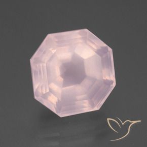 9,17 ctw natürlicher hellrose-rosa Rosenquarz, Oktagonschliff, Transparent