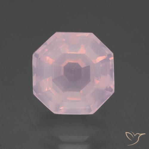 9.46ct Natürlicher hellrosa Rosenquarz, Smaragdschliff, Transparent