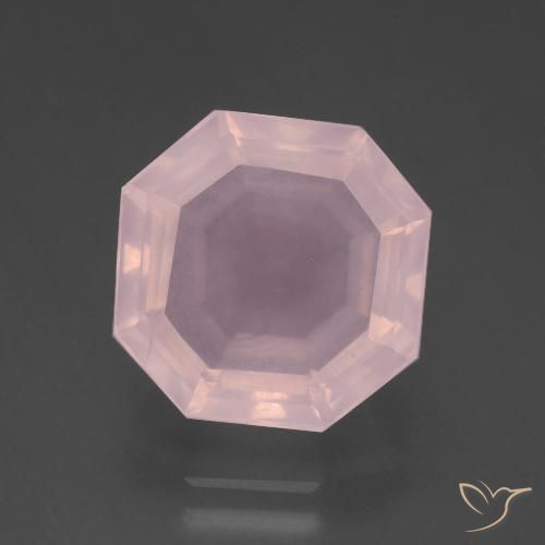 8.35ct Natürlicher hellrosa Rosenquarz, Smaragdschliff, Transparent