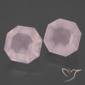 12.98 ct natürliche hellrosa Rosenquarz-Edelsteine, Oktagonschliff, Transparent