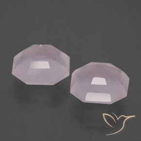 12.98 ct natürliche hellrosa Rosenquarz-Edelsteine, Oktagonschliff, Transparent