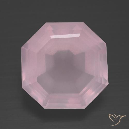 7.95ct Natürlicher Kaugummi Rosa Rosenquarz, Smaragdschliff, Transparent