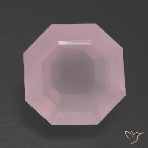 9.81ct Natürlicher rose-rosa Rosenquarz, Smaragdschliff, Transparent