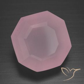 9,17 ctw natürlicher rose-rosa Rosenquarz, Oktagonschliff, Transparent