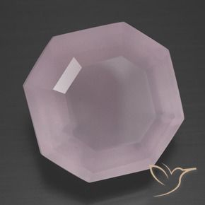 9,17 ctw natürlicher hellrosa Rosenquarz, Oktagonschliff, Transparent