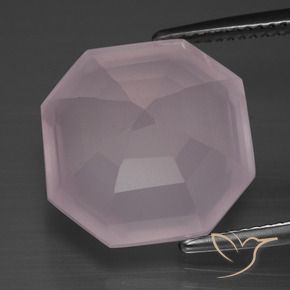 9,17 ctw natürlicher hellrosa Rosenquarz, Oktagonschliff, Transparent