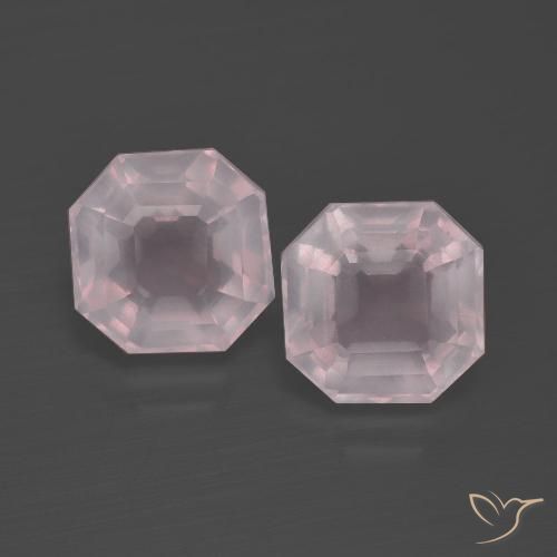 5.03ctw Natürlicher Sehr helles Rosa Rosenquarz, Smaragdschliff, Transparent