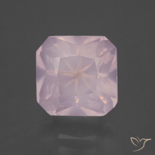 4.06ct Natürlicher hellrosa Rosenquarz, Smaragdschliff, Transparent