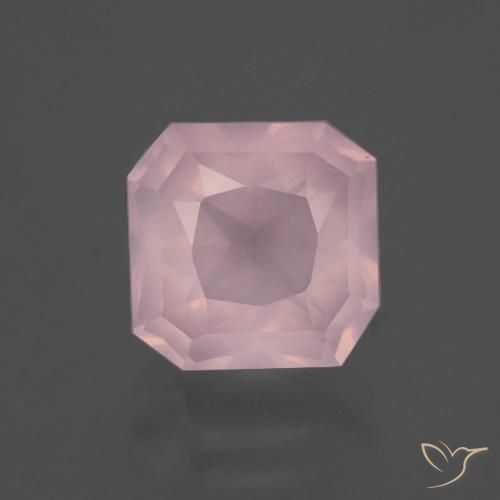 3.41ct Natürlicher hellrosa Rosenquarz, Smaragdschliff, Transparent