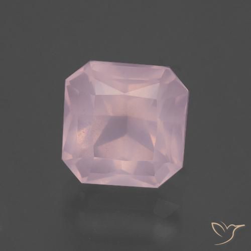 3.82ct Natürlicher Kaugummi Rosa Rosenquarz, Smaragdschliff, Transparent