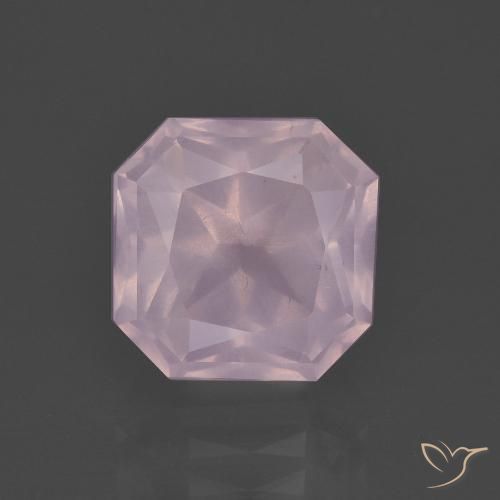 4.39ct Natürlicher hellrosa Rosenquarz, Smaragdschliff, Transparent