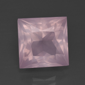 6,31 ctw natürlicher rosafarbener Rosenquarz, Quadrat, Transparent