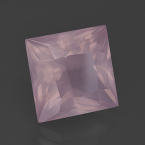 6,31 ctw natürlicher rosafarbener Rosenquarz, Quadrat, Transparent