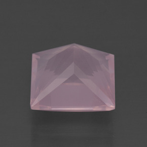 6,31 ctw natürlicher rosafarbener Rosenquarz, Quadrat, Transparent