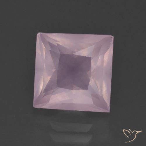 4.76ct Natürlicher rose-rosa Rosenquarz, Quadrat, Transparent