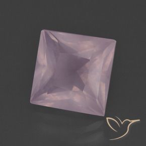 9,17 ctw natürlicher rose-rosa Rosenquarz, Quadrat, Transparent