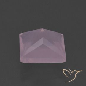 9,17 ctw natürlicher rose-rosa Rosenquarz, Quadrat, Transparent
