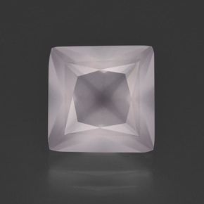 4,06 ctw natürlicher rosafarbener Rosenquarz, Quadrat, Transparent