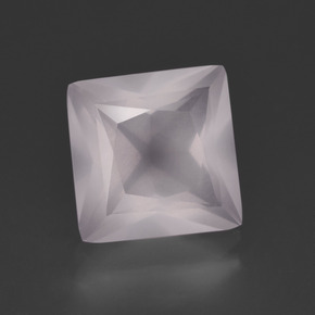 4,06 ctw natürlicher rosafarbener Rosenquarz, Quadrat, Transparent