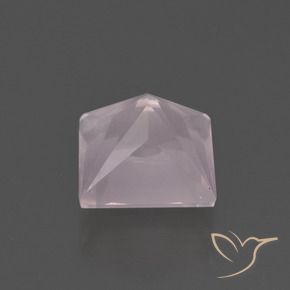 4,68 ctw natürlicher rosafarbener Rosenquarz, Quadrat, Transparent