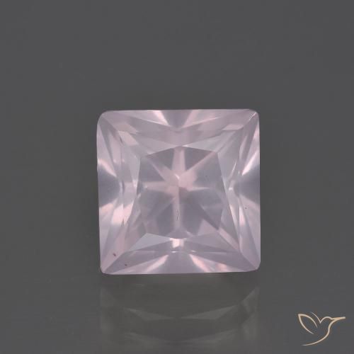 4.39ct Natürlicher hellrosa Rosenquarz, Quadrat, Transparent