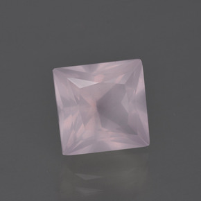 3,90 ctw natürlicher rosafarbener Rosenquarz, Quadrat, Transparent