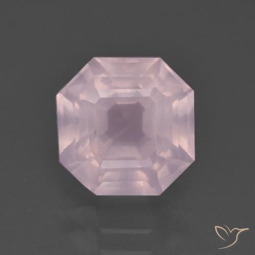 3.20ct Natürlicher hellrosa Rosenquarz, Smaragdschliff, Transparent