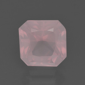 2,81 ctw natürlicher rosafarbener Rosenquarz, Smaragdschliff, Transparent