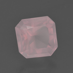 2,81 ctw natürlicher rosafarbener Rosenquarz, Smaragdschliff, Transparent
