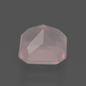 2,81 ctw natürlicher rosafarbener Rosenquarz, Smaragdschliff, Transparent