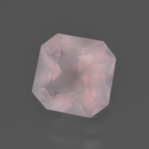 2,17 ctw natürlicher rosafarbener Rosenquarz, Smaragdschliff, Transparent