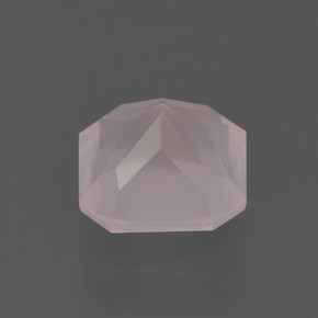 2,17 ctw natürlicher rosafarbener Rosenquarz, Smaragdschliff, Transparent