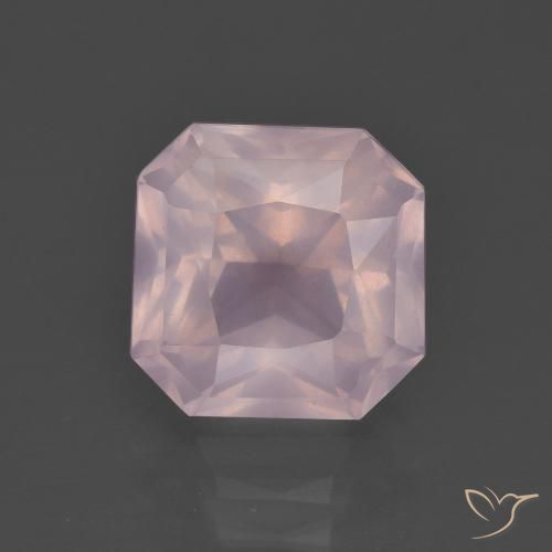 4.57ct Natürlicher hellrosa Rosenquarz, Smaragdschliff, Transparent