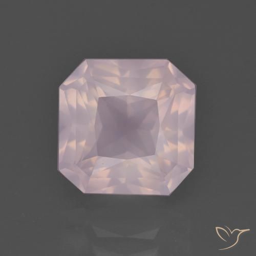 4.41ct Natürlicher hellrose-rosa Rosenquarz, Smaragdschliff, Transparent