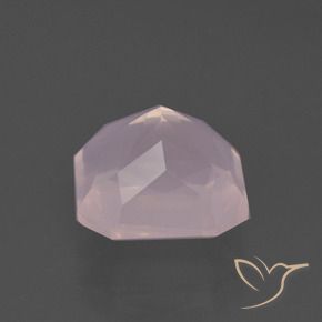 9,17 ctw natürlicher hellrose-rosa Rosenquarz, Oktagonschliff, Transparent