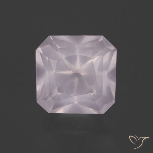 3.88ct Natürlicher Sehr helles Rosa Rosenquarz, Smaragdschliff, Transparent