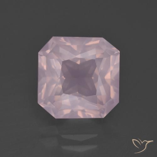 5.31ct Natürlicher Kaugummi Rosa Rosenquarz, Smaragdschliff, Transparent