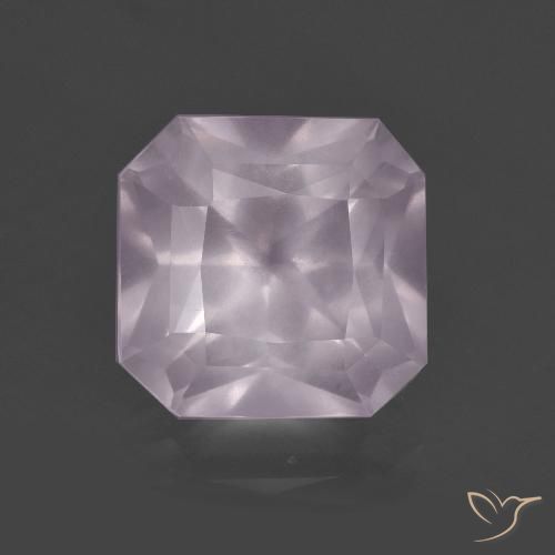 5.13ct Natürlicher hellrose-rosa Rosenquarz, Smaragdschliff, Transparent