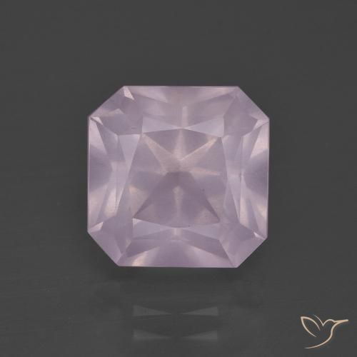 5.50ct Natürlicher Helles Kirschrosa Rosenquarz, Smaragdschliff, Transparent