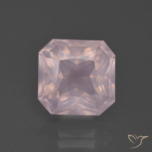 5.31ct Natürlicher hellrose-rosa Rosenquarz, Smaragdschliff, Transparent